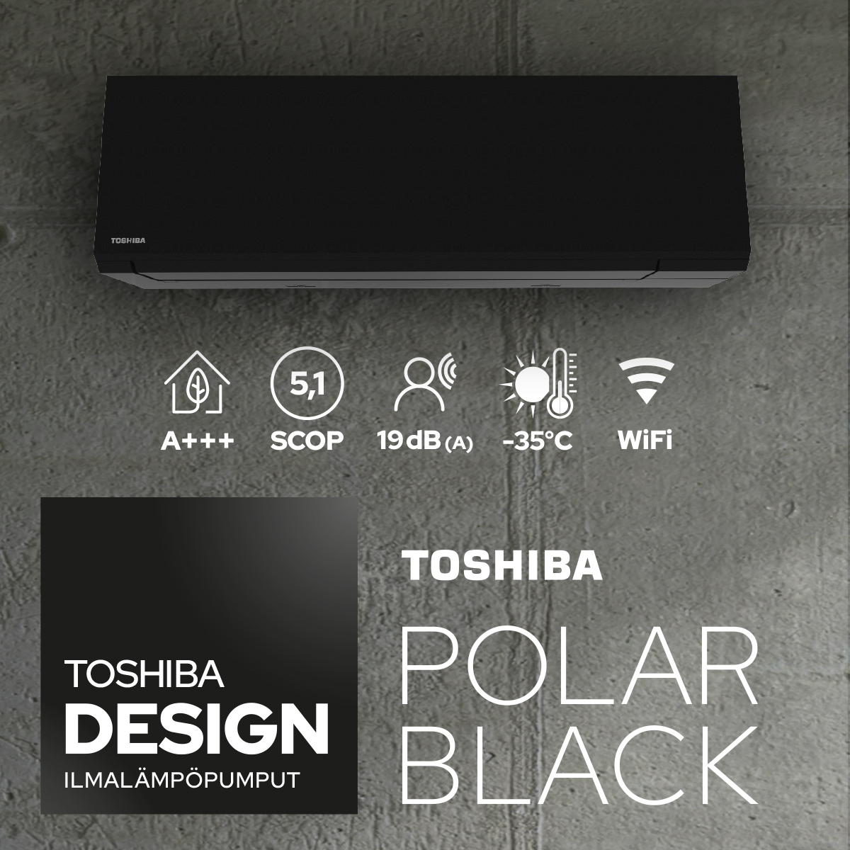Toshiba Polar Black õhk soojuspump WiFi A++ - Image 4