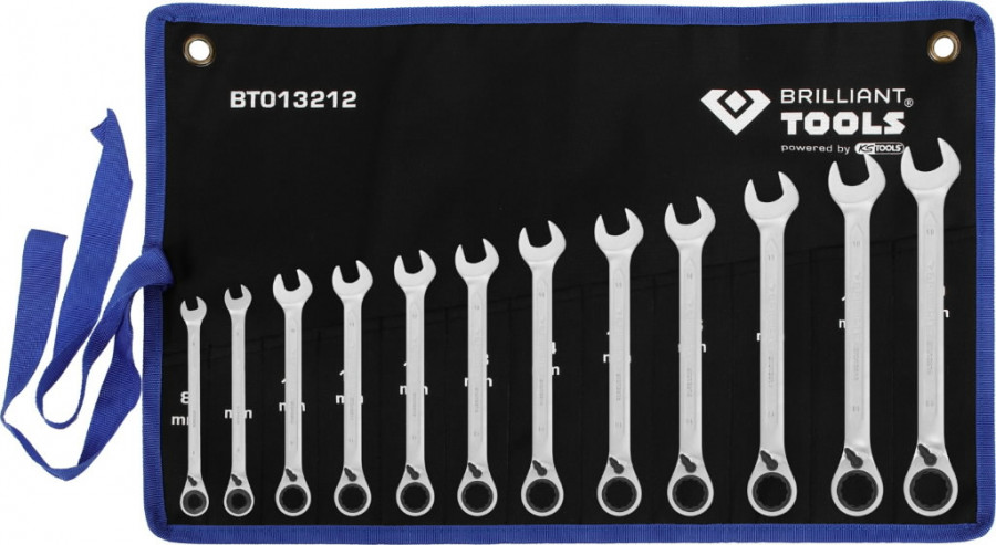Brilliant Tools lehtsilmusnarrede komplekt 8-19 mm 12 osa lülitiga