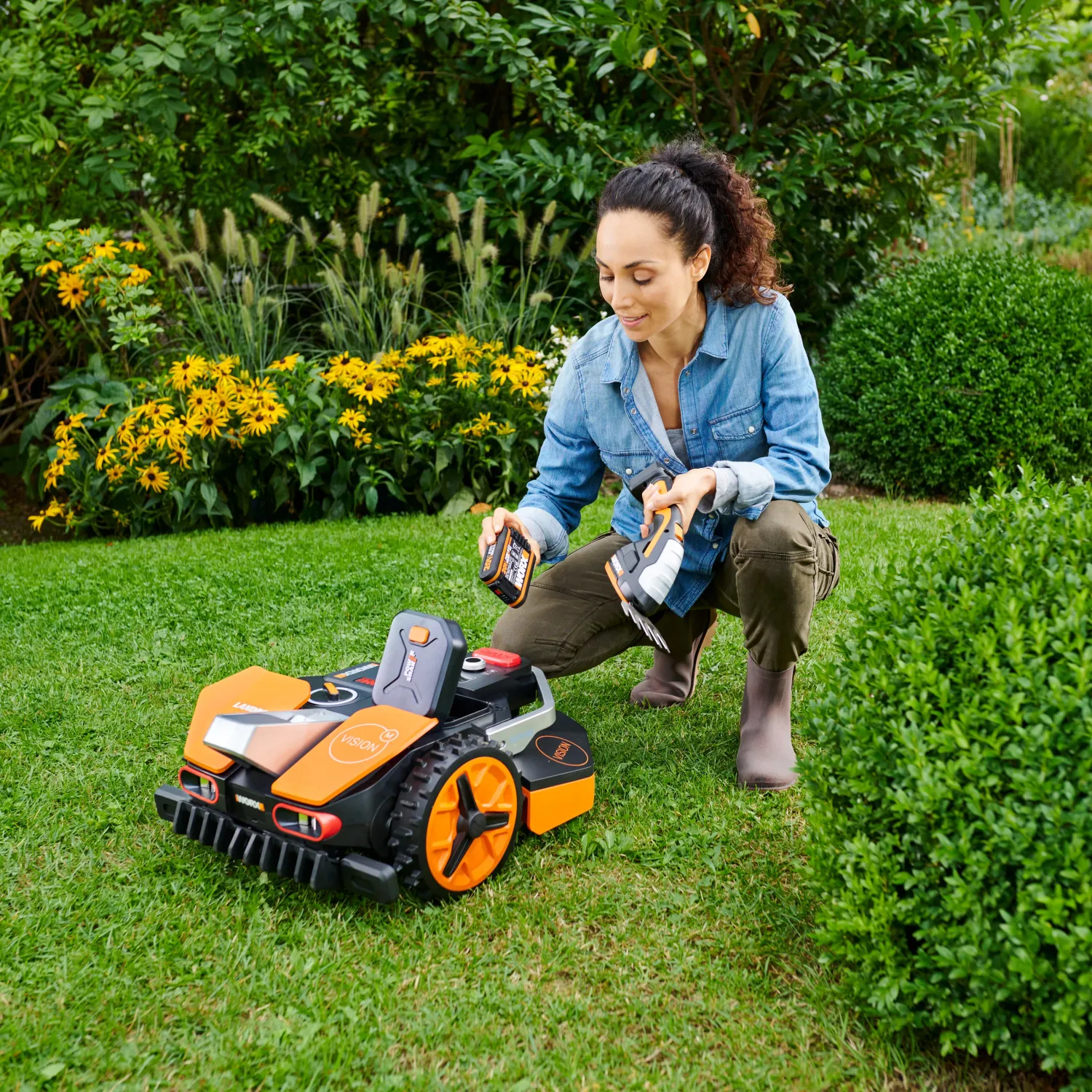 WORX Landroid Vision S250 WR202E robotniiduk kuni 250 m² – piirdekaablita AI mururobot - Image 3