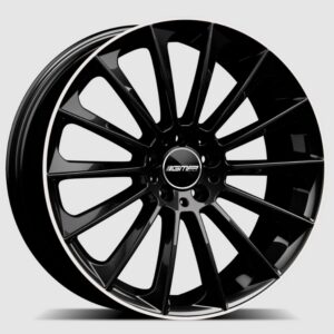 GMP STELLAR 8.5X19 5X112 ET45/66.6 Must/äärisega