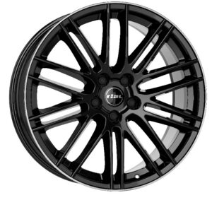 RIAL KIBO 8X18 5X114.3 ET45/70.1 Must/äärisega